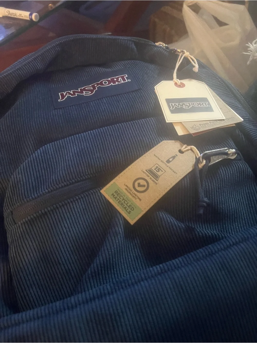 Jansport Navy Corduroy Daypack